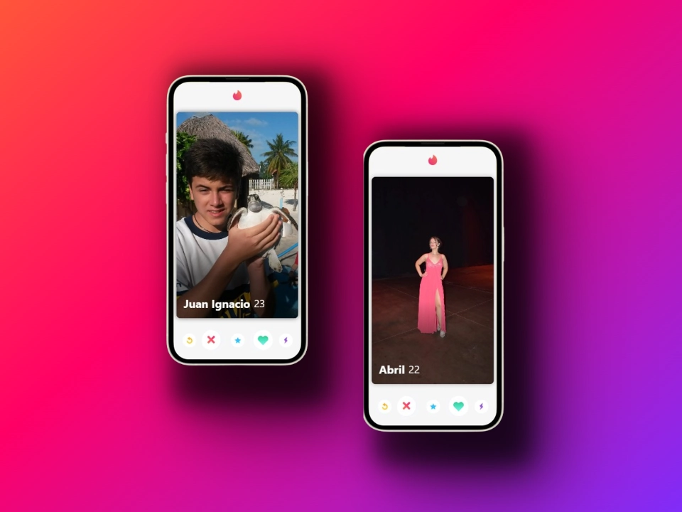 Captura de pantalla del proyecto Tinder Swipe