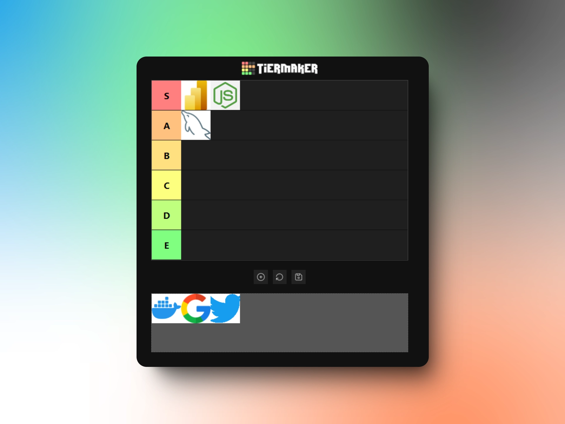 Captura de pantalla del proyecto Tier Maker